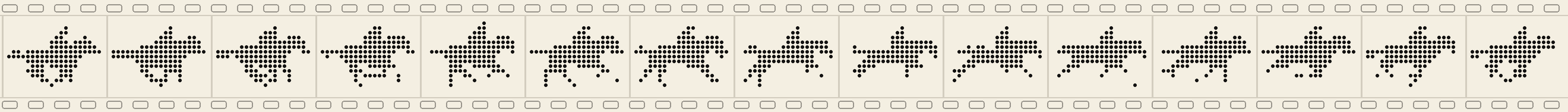 Muybridge gallop film reel rendered as pixel art