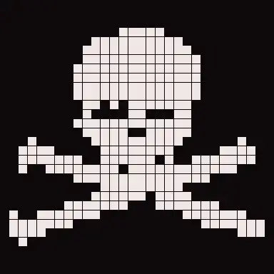 Vector mode: square pixels at 13 px, flat single-colour fill.
